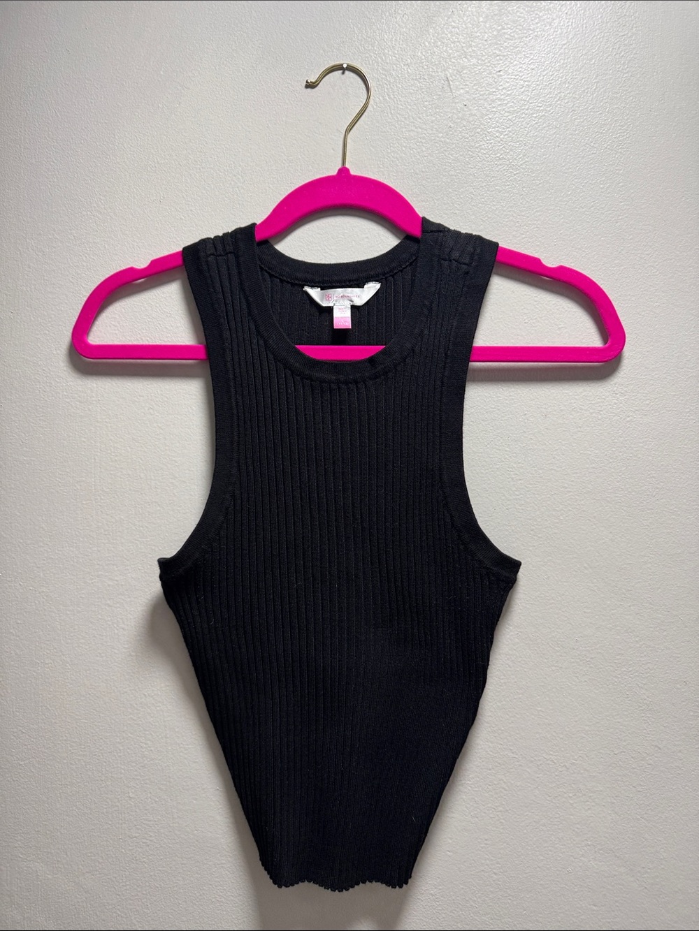 No Boundaries Black Ribbed Crewneck Tank Top